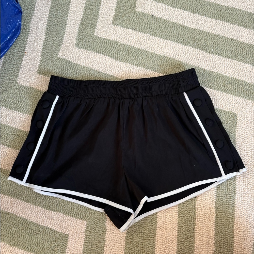 Forever 21 Black Athletic Shorts with White Accents